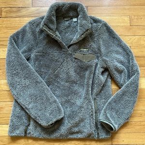 L.L. Bean Olive Sherpa Pullover